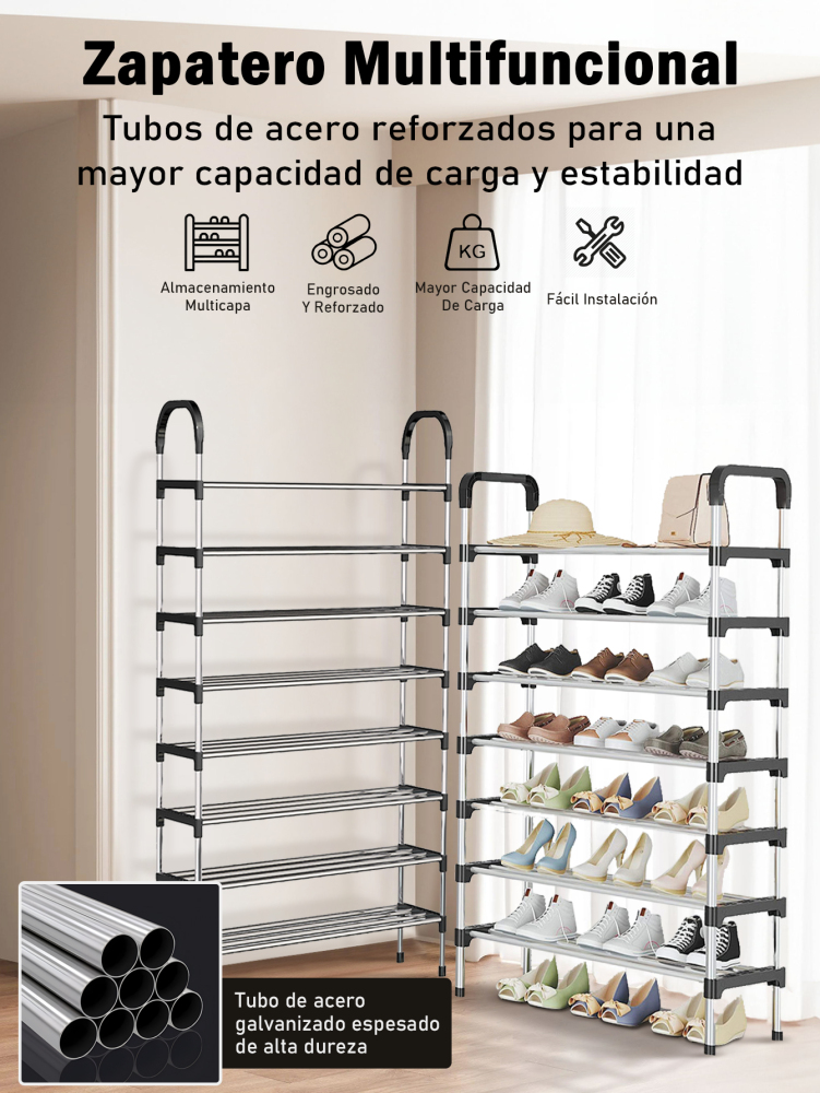 Organizador de zapatos multicapa simple, 4/5/6/7/8/9 NIVELES