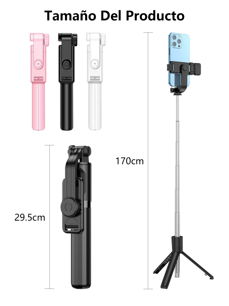 Palos Selfie Trípode Extensible 170cm con Control Remoto Bluetooth