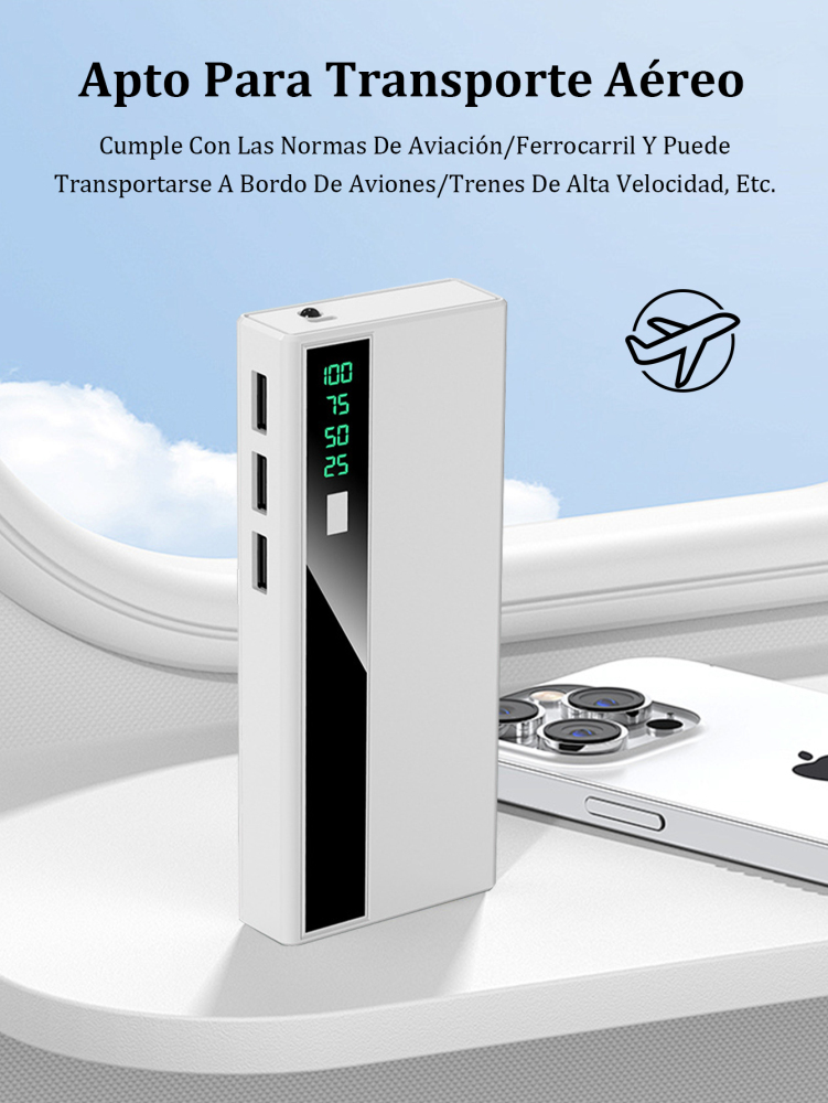 Power Bank 5000 mAh con Carga Ultrarrápida y 3 Puertos USB