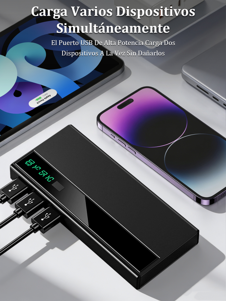 Power Bank 5000 mAh con Carga Ultrarrápida y 3 Puertos USB