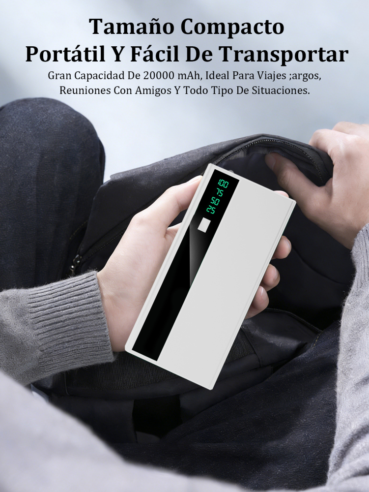 Power Bank 5000 mAh con Carga Ultrarrápida y 3 Puertos USB