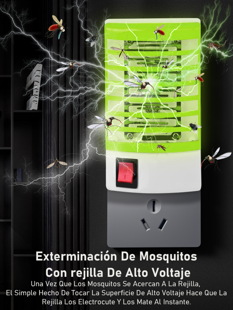 Lámpara Anti-Mosquitos Eléctrica, 4 Colores Disponibles