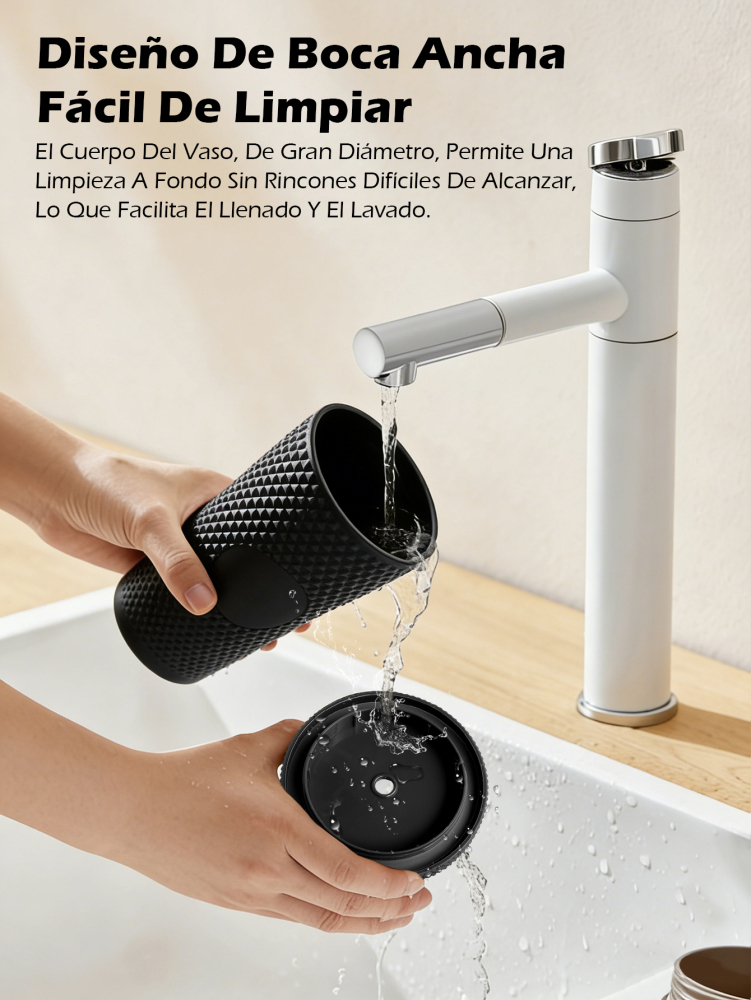 Vaso Reutilizable con Pajita 720ml, Diseño Texturizado