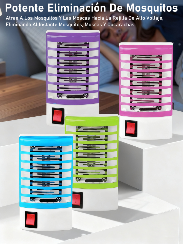 Lámpara Anti-Mosquitos Eléctrica, 4 Colores Disponibles