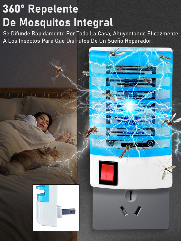 Lámpara Anti-Mosquitos Eléctrica, 4 Colores Disponibles