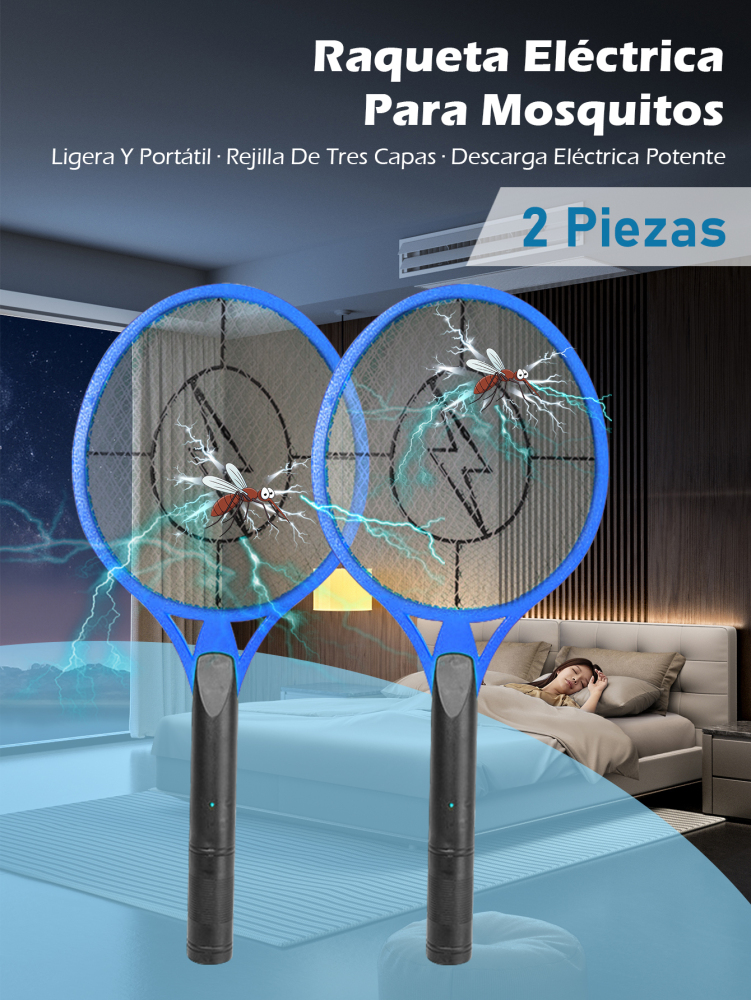 Raqueta Eléctrica Anti-Mosquitos