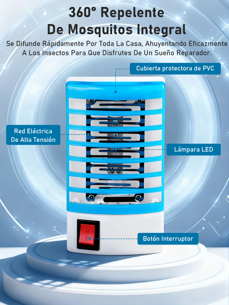 Lámpara Anti-Mosquitos Eléctrica, 4 Colores Disponibles