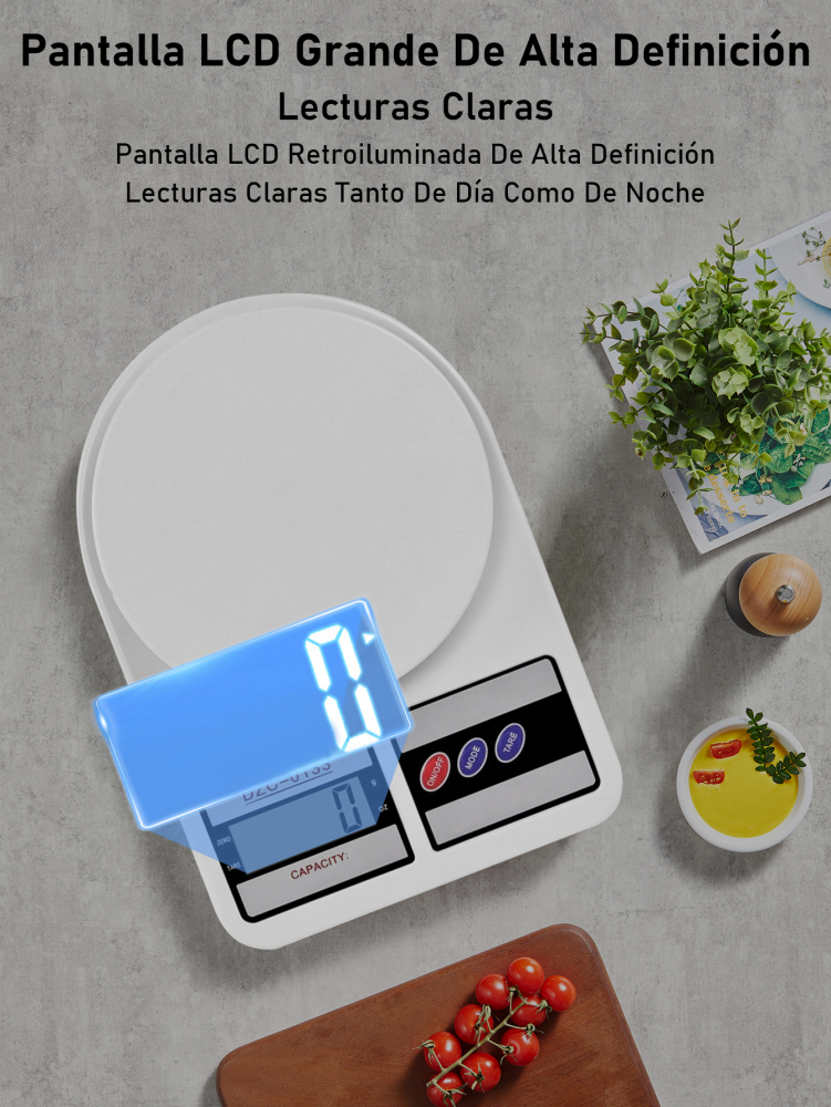 Báscula Digital de Cocina 10kg/1g Alta Precisión