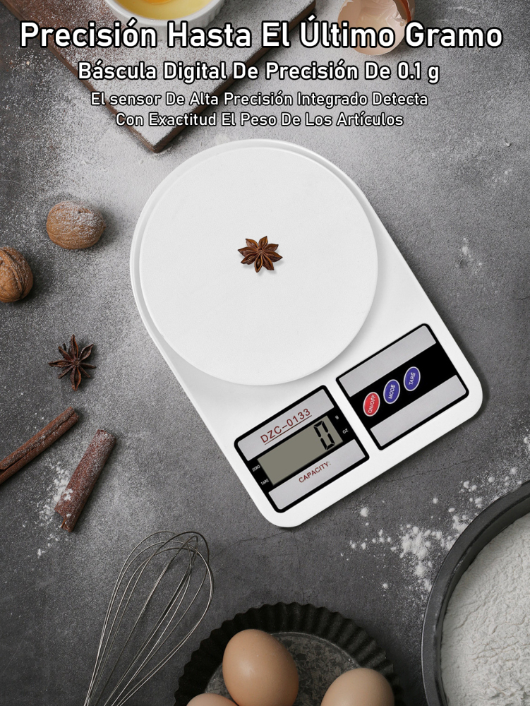 Báscula Digital de Cocina 10kg/1g Alta Precisión