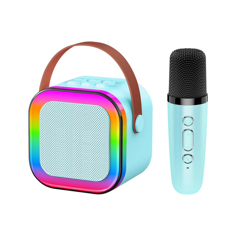 Altavoz Bluetooth Karaoke Portátil con Micrófono y Luces RGB,Un micrófono