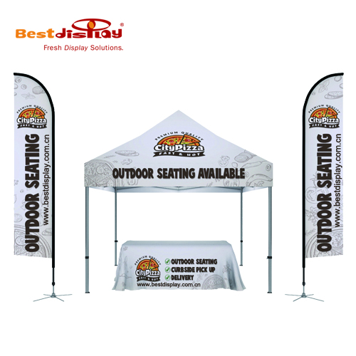 Custom Printed Gazebos with full back wall