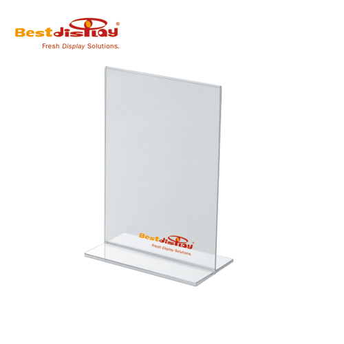 Acrylic T Shape A5 Clear Portrait Sign Holder