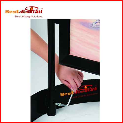 Advertising Signs Snap Frame Pavement Stands with Round Base
