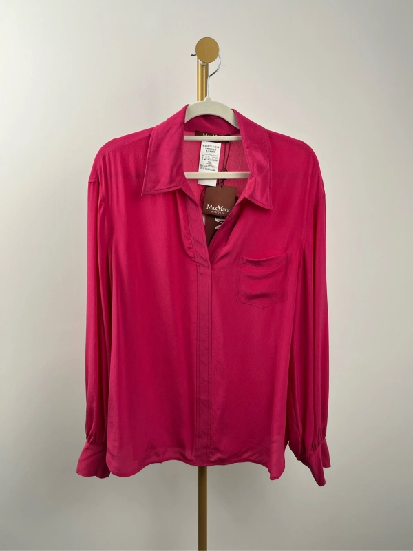 Maxmara rose red long-sleeved shirt,size 40