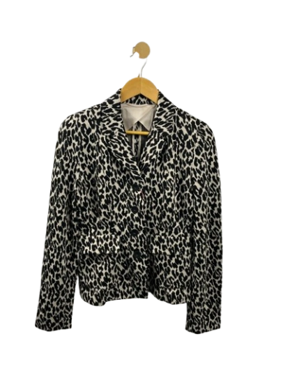 Maxmara black panther lapel coat