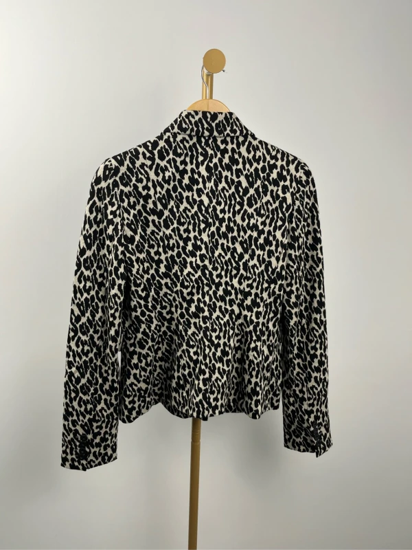 Maxmara black panther lapel coat