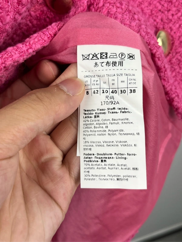 Maxmara pink tweed jacket,size 42