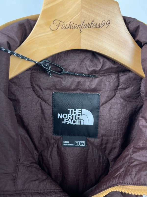 The North Face khaki patchwork stand-up collar jacket
