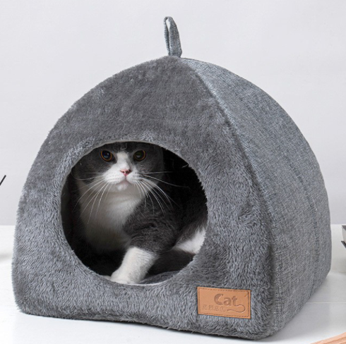 Triangular Cat House - Enclosed Cat Condo, a Pet Bed with Thickened Warmth for Deep Sleep, Also Suitable for Dogs - Premium Pet Supplies,U-ME PET LUV,Triangular Cat House - Enclosed Cat Condo, a Pet Bed with Thickened Warmth for Deep Sleep, Also Suitable for Dogs - Premium Pet Supplies