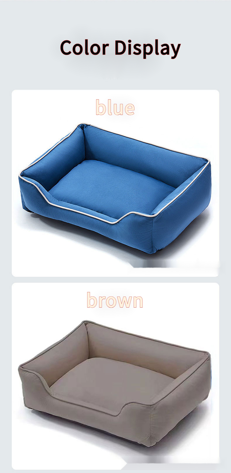Square Pet Bed for Dogs and Cats, Suitable for All Seasons and Removable for Washing,U-ME PET LUV,Square Pet Bed for Dogs and Cats, Suitable for All Seasons and Removable for Washing