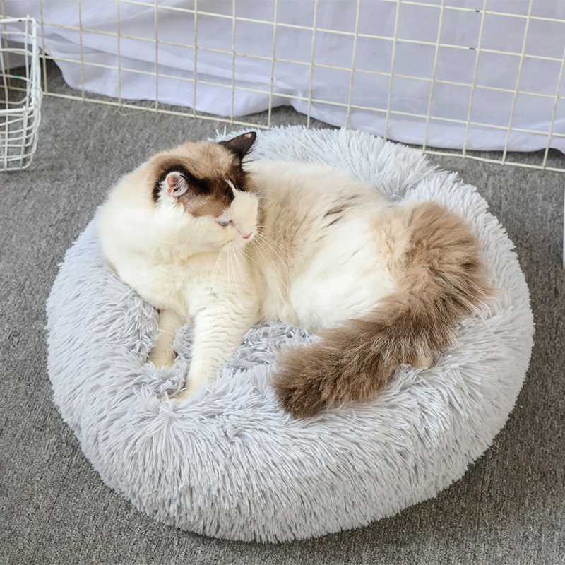 Detachable & Washable Round Long-Pile Plush Pet Bed - Thermal Warm Cat and Dog Bed, Cozy Orthopedic Pet Pad, Premium Pet Supplies,U-ME PET LUV,Detachable & Washable Round Long-Pile Plush Pet Bed - Thermal Warm Cat and Dog Bed, Cozy Orthopedic Pet Pad, Premium Pet Supplies