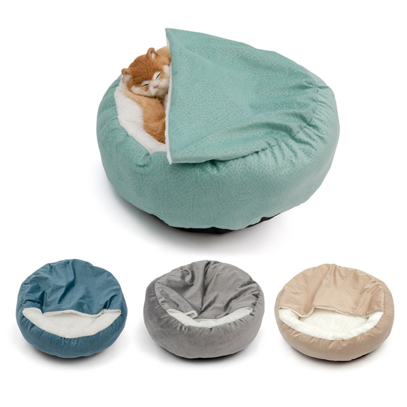 Convertible Shell Plush Pet Bed with 2-in-1 Lid-Blanket & Removable Cushion for Dogs and Cats,U-ME PET LUV,Convertible Shell Plush Pet Bed with 2-in-1 Lid-Blanket & Removable Cushion for Dogs and Cats
