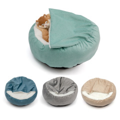 Convertible Shell Plush Pet Bed with 2-in-1 Lid-Blanket & Removable Cushion for Dogs and Cats,U-ME PET LUV,Convertible Shell Plush Pet Bed with 2-in-1 Lid-Blanket & Removable Cushion for Dogs and Cats
