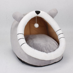 Cozy Cotton Pet Bed Cave Soft Textile Cat House for Small Dogs Washable and Removable Four Seasons Warm Cat Bed,U-ME PET LUV,Smart Nest Thermo-Safe Kitten Bed - All-Season Semi-Enclosed Cat House & Small Dog Bed