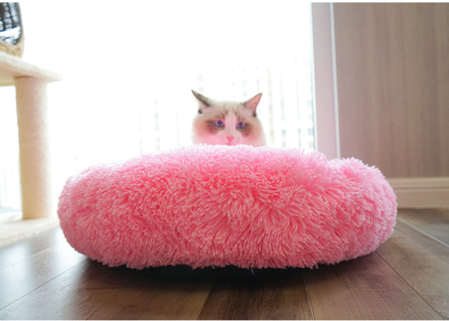 Detachable & Washable Round Long-Pile Plush Pet Bed - Thermal Warm Cat and Dog Bed, Cozy Orthopedic Pet Pad, Premium Pet Supplies,U-ME PET LUV,Detachable & Washable Round Long-Pile Plush Pet Bed - Thermal Warm Cat and Dog Bed, Cozy Orthopedic Pet Pad, Premium Pet Supplies