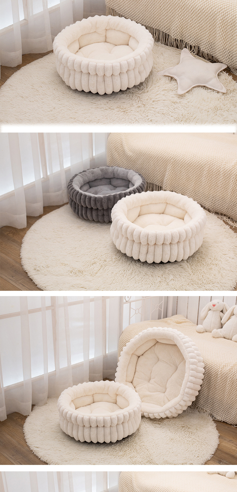 Innovative All-Season Enclosed 3D Large Double-Tier Round Pet Bed for Dogs & Cats with Winter-Enhanced Thermal Insulation,U-ME PET LUV,Innovative All-Season Enclosed 3D Large Double-Tier Round Pet Bed for Dogs & Cats with Winter-Enhanced Thermal Insulation