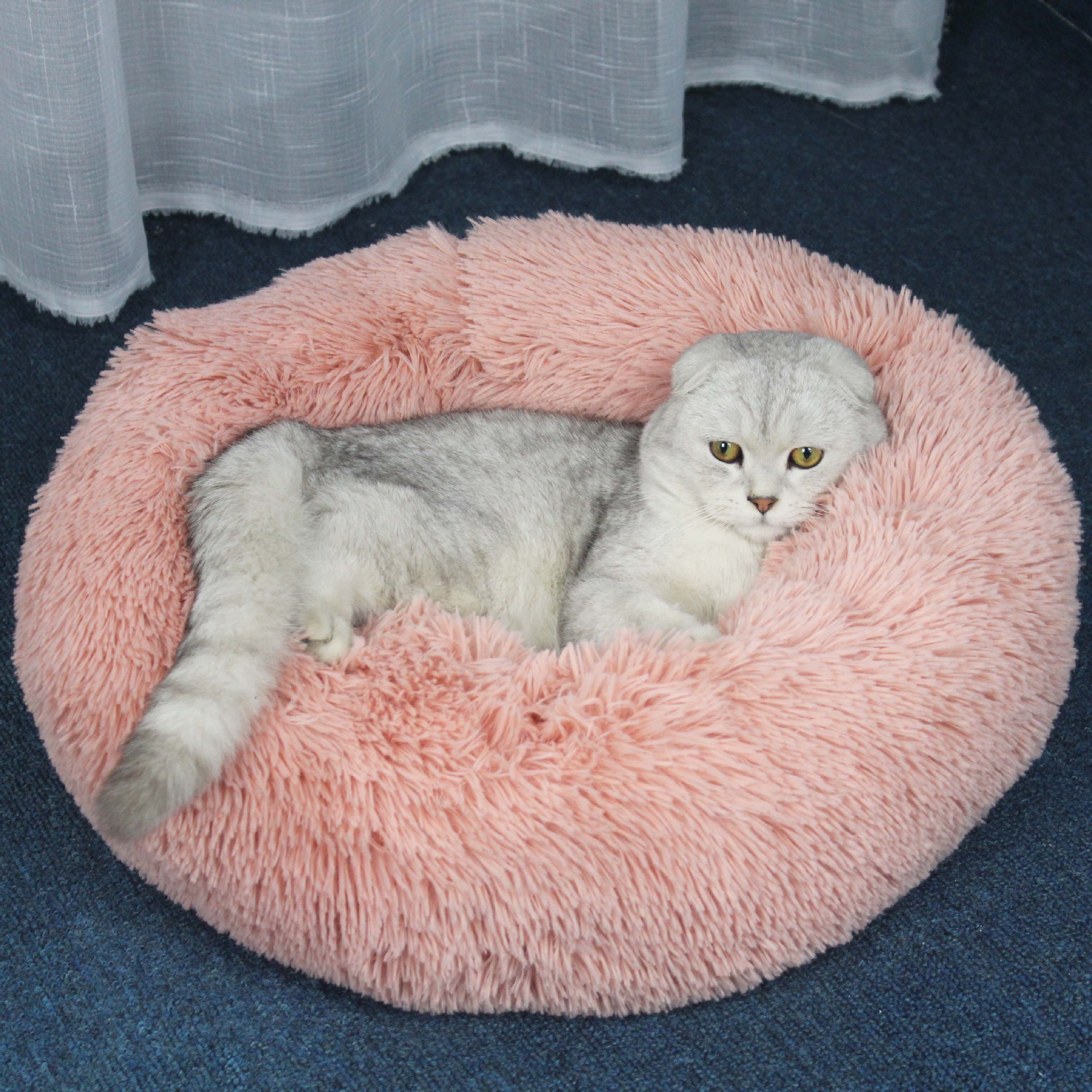 Detachable & Washable Round Long-Pile Plush Pet Bed - Thermal Warm Cat and Dog Bed, Cozy Orthopedic Pet Pad, Premium Pet Supplies,U-ME PET LUV,Detachable & Washable Round Long-Pile Plush Pet Bed - Thermal Warm Cat and Dog Bed, Cozy Orthopedic Pet Pad, Premium Pet Supplies