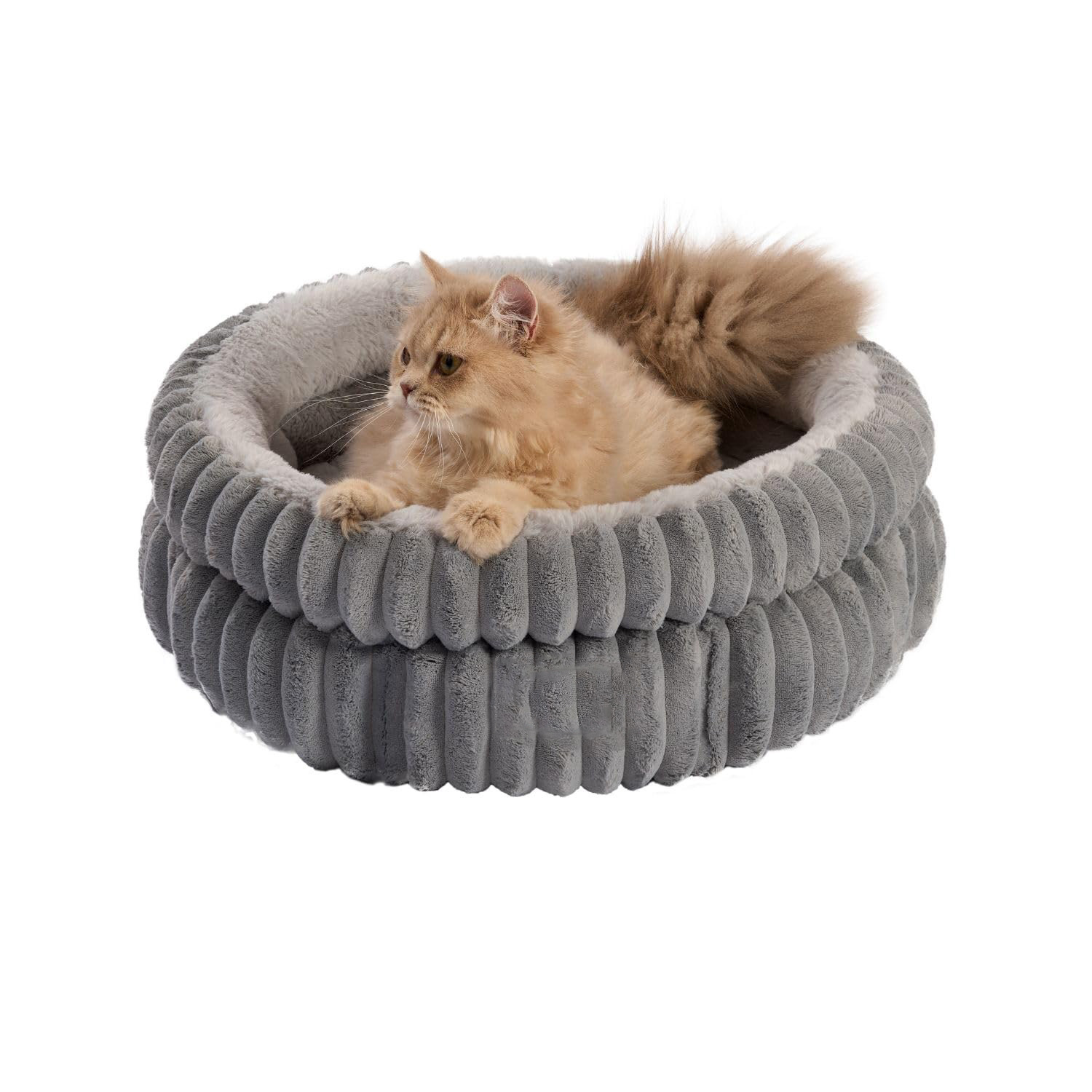 Innovative All-Season Enclosed 3D Large Double-Tier Round Pet Bed for Dogs & Cats with Winter-Enhanced Thermal Insulation,U-ME PET LUV,Innovative All-Season Enclosed 3D Large Double-Tier Round Pet Bed for Dogs & Cats with Winter-Enhanced Thermal Insulation