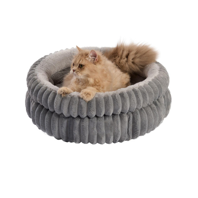 Innovative All-Season Enclosed 3D Large Double-Tier Round Pet Bed for Dogs & Cats with Winter-Enhanced Thermal Insulation,U-ME PET LUV,Innovative All-Season Enclosed 3D Large Double-Tier Round Pet Bed for Dogs & Cats with Winter-Enhanced Thermal Insulation