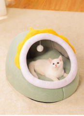 Cozy Cotton Pet Bed Cave Soft Textile Cat House for Small Dogs Washable and Removable Four Seasons Warm Cat Bed,U-ME PET LUV,Smart Nest Thermo-Safe Kitten Bed - All-Season Semi-Enclosed Cat House & Small Dog Bed