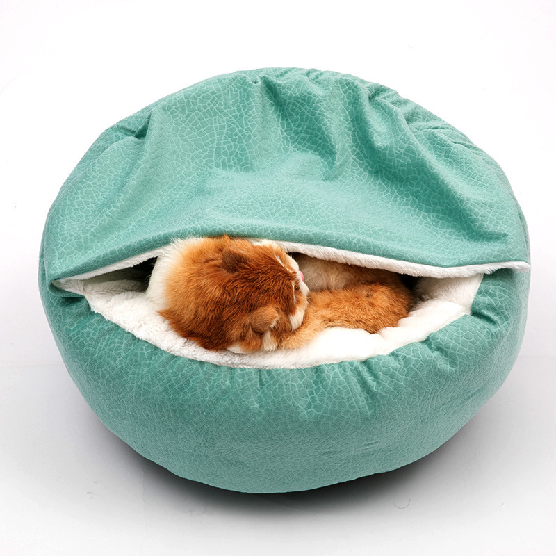 Convertible Shell Plush Pet Bed with 2-in-1 Lid-Blanket & Removable Cushion for Dogs and Cats,U-ME PET LUV,Convertible Shell Plush Pet Bed with 2-in-1 Lid-Blanket & Removable Cushion for Dogs and Cats
