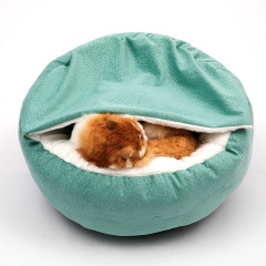 Convertible Shell Plush Pet Bed with 2-in-1 Lid-Blanket & Removable Cushion for Dogs and Cats,U-ME PET LUV,Convertible Shell Plush Pet Bed with 2-in-1 Lid-Blanket & Removable Cushion for Dogs and Cats