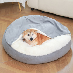 Convertible Shell Plush Pet Bed with 2-in-1 Lid-Blanket & Removable Cushion for Dogs and Cats,U-ME PET LUV,Convertible Shell Plush Pet Bed with 2-in-1 Lid-Blanket & Removable Cushion for Dogs and Cats