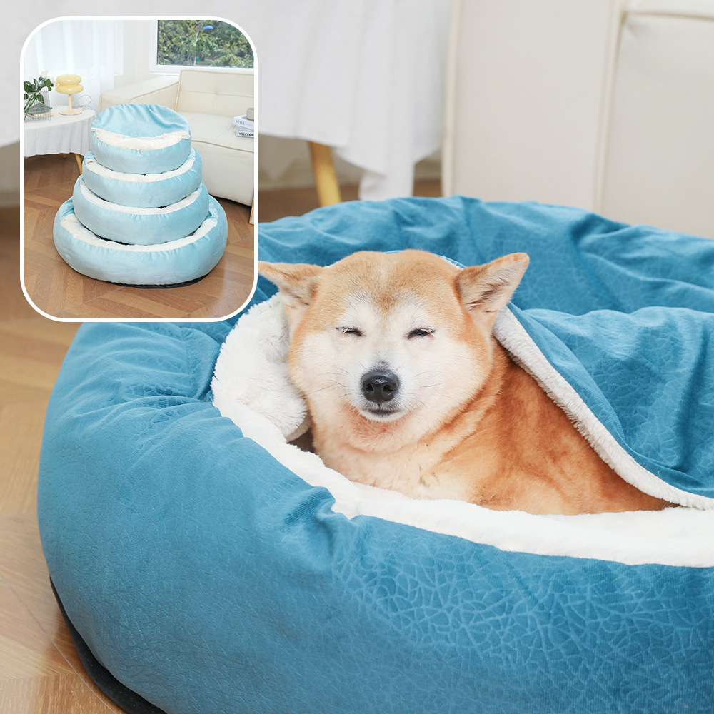 Convertible Shell Plush Pet Bed with 2-in-1 Lid-Blanket & Removable Cushion for Dogs and Cats,U-ME PET LUV,Convertible Shell Plush Pet Bed with 2-in-1 Lid-Blanket & Removable Cushion for Dogs and Cats