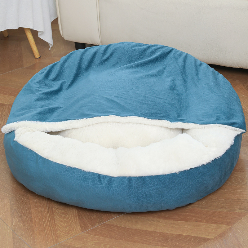 Convertible Shell Plush Pet Bed with 2-in-1 Lid-Blanket & Removable Cushion for Dogs and Cats,U-ME PET LUV,Convertible Shell Plush Pet Bed with 2-in-1 Lid-Blanket & Removable Cushion for Dogs and Cats
