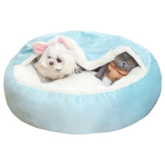 Convertible Shell Plush Pet Bed with 2-in-1 Lid-Blanket & Removable Cushion for Dogs and Cats,U-ME PET LUV,Convertible Shell Plush Pet Bed with 2-in-1 Lid-Blanket & Removable Cushion for Dogs and Cats
