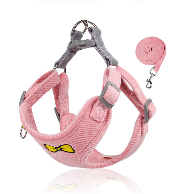 New Lightweight Super Breathable Reflective Dog Leash Quick-Drying Summer Strap Vest Button Closure Quick Release Fashion Style,U-ME PET LUV,Vest-Style Reflective Dog Harness & Breathable Lightweight Leash Set for Small Breeds – Outdoor Walking Safety Gear