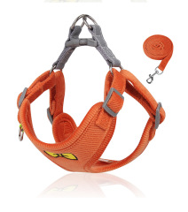 New Lightweight Super Breathable Reflective Dog Leash Quick-Drying Summer Strap Vest Button Closure Quick Release Fashion Style,U-ME PET LUV,Vest-Style Reflective Dog Harness & Breathable Lightweight Leash Set for Small Breeds – Outdoor Walking Safety Gear
