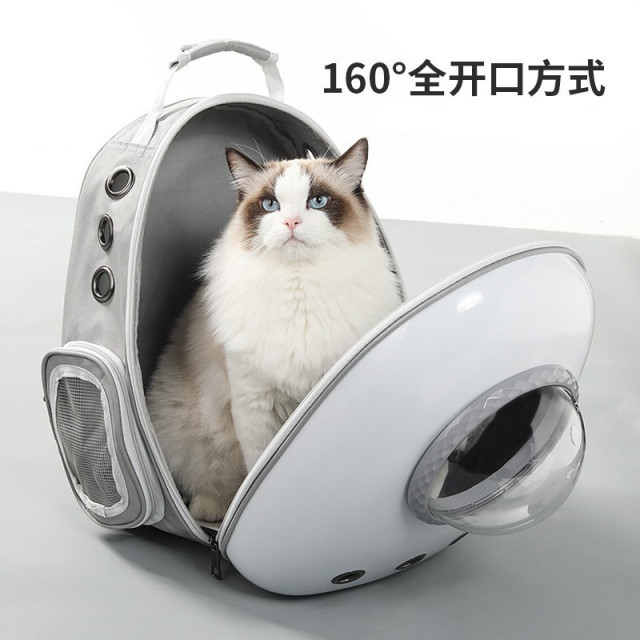 Oversized Lightweight Cat Carrier Backpack Portable Space Capsule Design Zipper Belt Zipper Side Opening for Easy Access Pets,U-ME PET LUV,Portable Transparent Ventilated Space Capsule Backpack Cat Carrier with Large Capacity, Side Access, and Ergonomic Design for Outdoor Pet Travel
