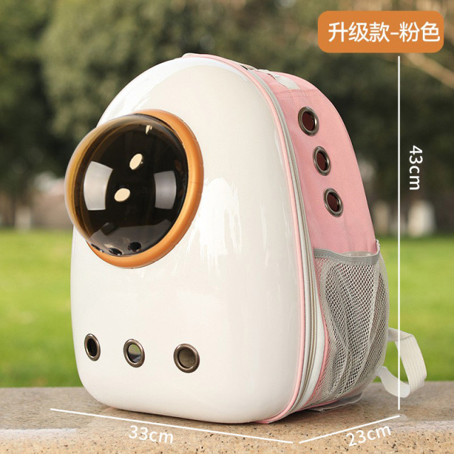 Oversized Lightweight Cat Carrier Backpack Portable Space Capsule Design Zipper Belt Zipper Side Opening for Easy Access Pets,U-ME PET LUV,Portable Transparent Ventilated Space Capsule Backpack Cat Carrier with Large Capacity, Side Access, and Ergonomic Design for Outdoor Pet Travel