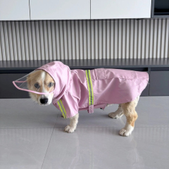 Wholesale OEM Custom Logo Outdoor Waterproof Pu Big Dog Pet Reflective Adjustable Zipper Raincoat With Pockets for Pet Apparel,U-ME PET LUV,New Design Reflective Dog Raincoat - Waterproof Cape Poncho for Medium & Large Dogs