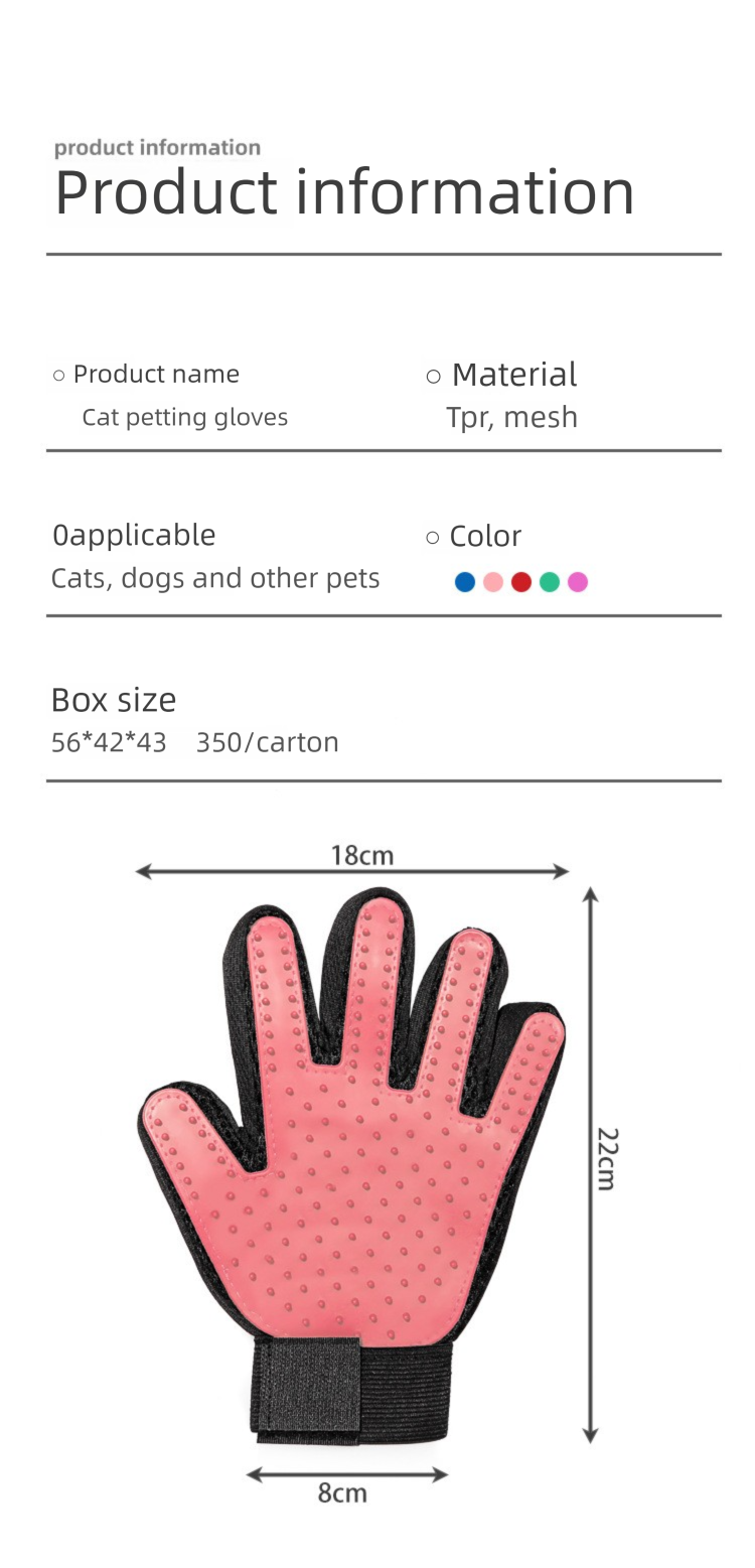 TPR Material Cat Grooming Glove Rubber Massage Deshedding Bathing Cleaning Hair Removal Wholesale Pet Supplies,U-ME PET LUV,Silicone Pet Grooming Glove - Massage, Bathing & Deshedding Tool for Cats and Dogs