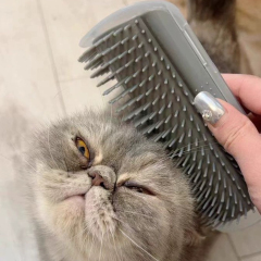 Hot-Selling PP Material Wall-Mounted Self-Grooming Cat Corner Massager Itch Relief & Hair Remover for Happy Pets,U-ME PET LUV,Self-Grooming Cat Scratcher with Catnip - Fur-Removing Bliss Station