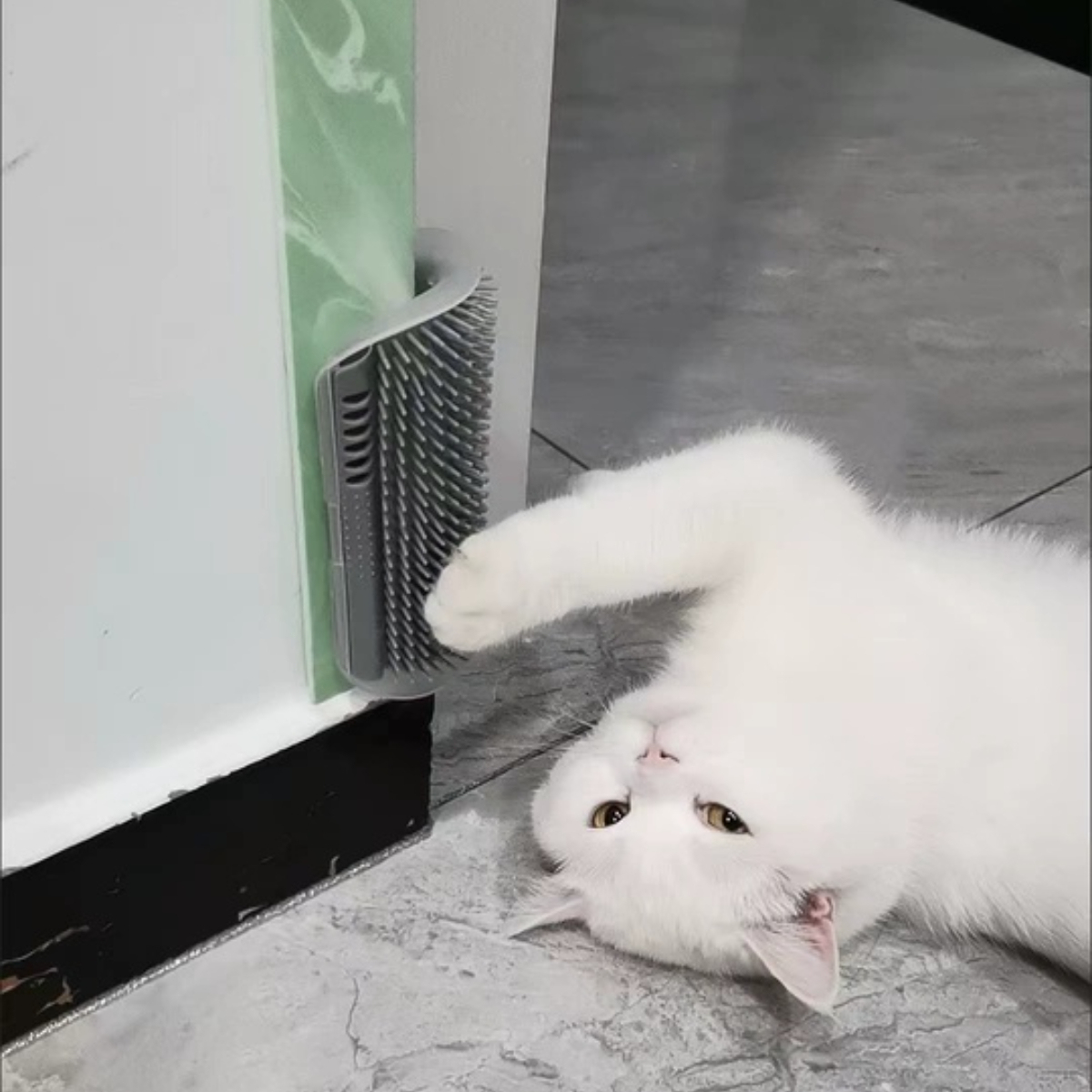 Hot-Selling PP Material Wall-Mounted Self-Grooming Cat Corner Massager Itch Relief & Hair Remover for Happy Pets,U-ME PET LUV,Self-Grooming Cat Scratcher with Catnip - Fur-Removing Bliss Station