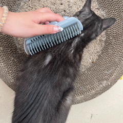 Hot-Selling PP Material Wall-Mounted Self-Grooming Cat Corner Massager Itch Relief & Hair Remover for Happy Pets,U-ME PET LUV,Self-Grooming Cat Scratcher with Catnip - Fur-Removing Bliss Station
