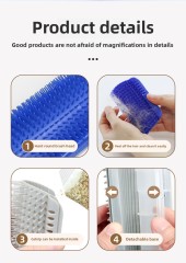 Hot-Selling PP Material Wall-Mounted Self-Grooming Cat Corner Massager Itch Relief & Hair Remover for Happy Pets,U-ME PET LUV,Self-Grooming Cat Scratcher with Catnip - Fur-Removing Bliss Station